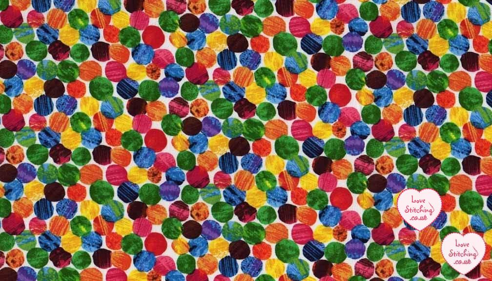 Makower UK Very Hungry Caterpillar Patchwork Fabric, lovestitching.co.uk, UK, Northern Ireland, NI, ROI