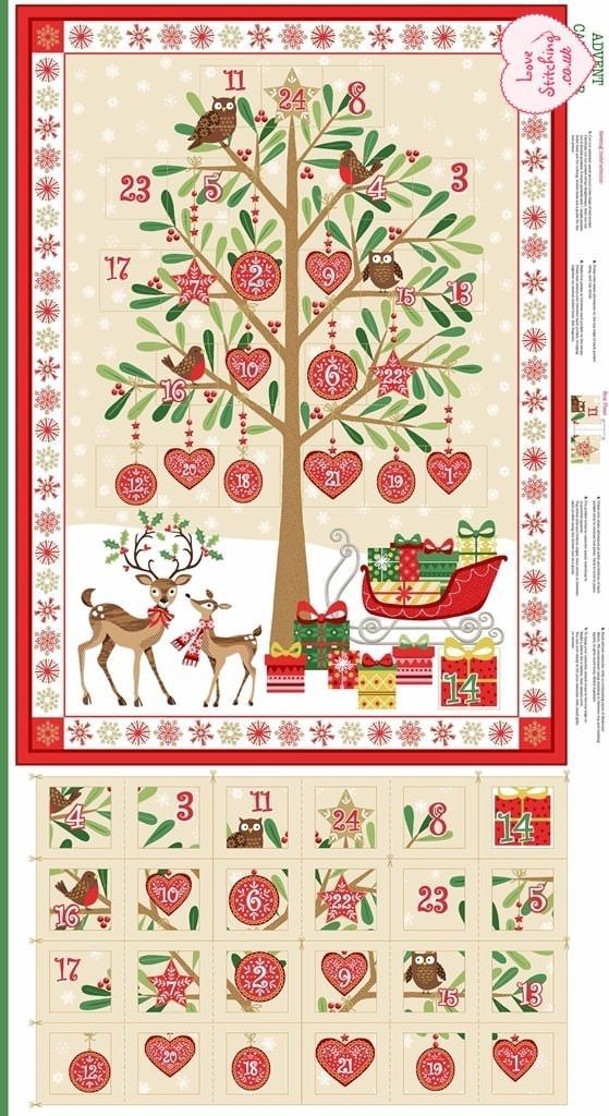 Makower UK Traditional Christmas Patchwork Fabric, lovestitching.co.uk, UK, NI, Northern Ireland, ROI