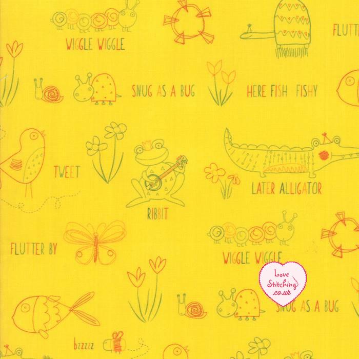 Moda Later Alligator Patchwork and Quilting Fabric by Sandy Gervais available at lovestitching.co.uk, UK, NI, Northern Ireland, ROI