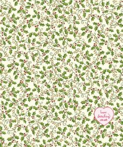 Makower UK Traditional Christmas Holly Print