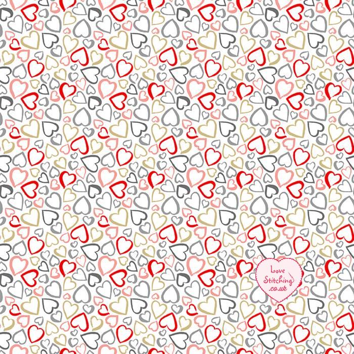 Makower UK Pamper Multi Colour Hearts