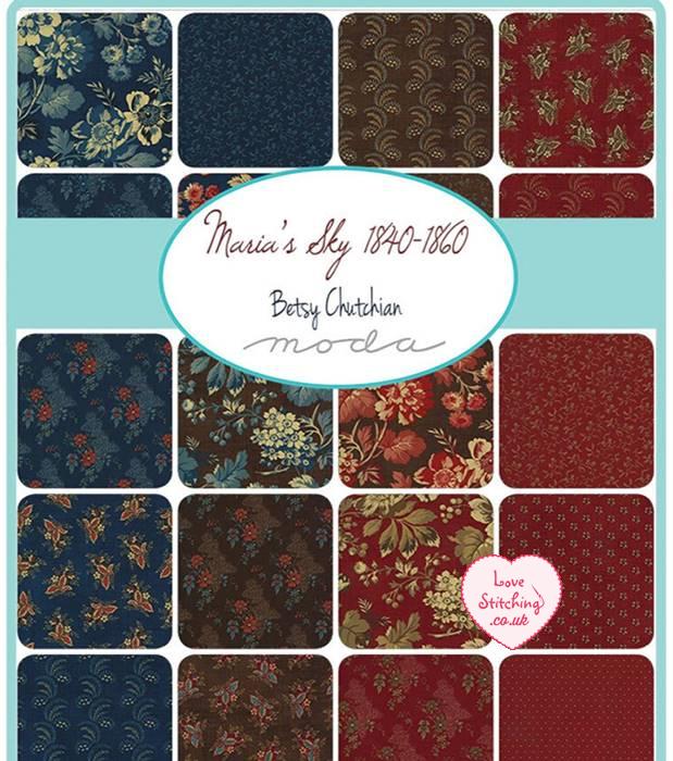 Moda Maria's Sky 1840-1860 Layer Cake by Betsy Chutchian